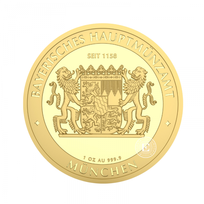 1/2 oz (15.55 g) auksinė moneta Bavarijos taleris – Noišvanšteino pilis, Vokietija 2025