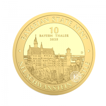 1/10 oz (3.11 g) auksinė moneta Bavarijos taleris – Noišvanšteino pilis, Vokietija 2025