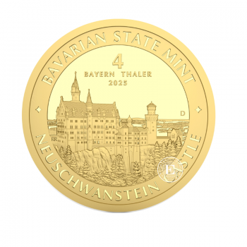 1/25 oz (1.24 g) auksinė moneta Bavarijos taleris – Noišvanšteino pilis, Vokietija 2025