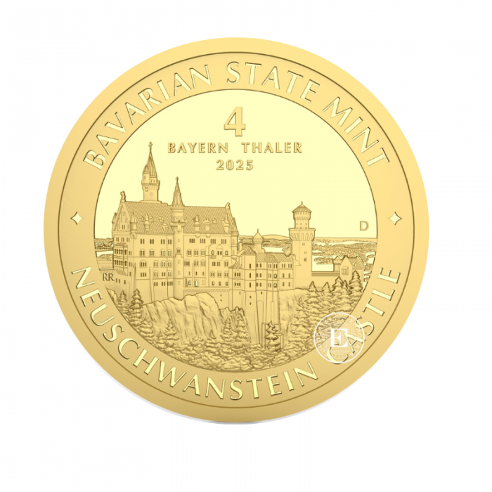 1/25 oz (1.24 g)  Goldmünze Bavaria Thaler - Neuschwanstein Castle, Deutschland 2025