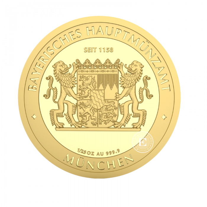 1/25 oz (1.24 g) auksinė moneta Bavarijos taleris – Noišvanšteino pilis, Vokietija 2026