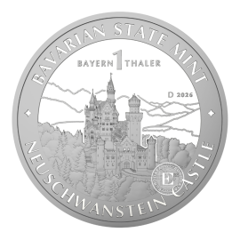 1 oz (31.10 g) pièce Bavaria Thaler - Neuschwanstein Castle, Allemagne 2026