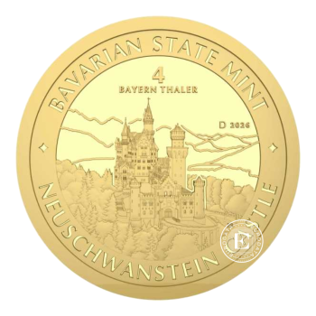 1/25 oz (1.24 g) złota moneta Bavaria Thaler - Neuschwanstein Castle, Niemcy 2026