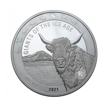 1 kg srebrna moneta Giants of the Ice Age - Aurochs, Republika Ghany 2021