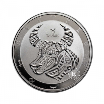1 oz (31.10 g) sidabrinė moneta Zodiako ženklai - Jautis (04/21 - 05/20), Tokelau 2022