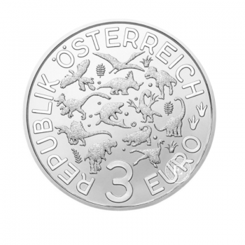 3 Eur spalvota moneta Mozazaur, Austrija 2020