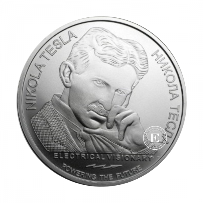 1 oz (31.10 g) sidabrinė moneta Nikola Tesla - Teleforce, Serbija 2020