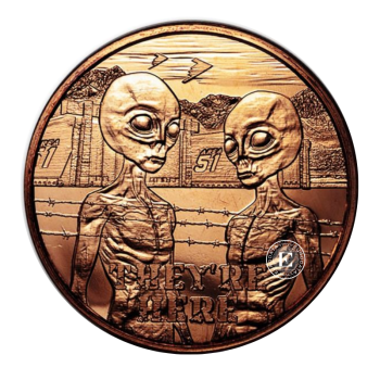 1 oz (31.10 g) Kupfermünze Area 51 They're Here, USA random year