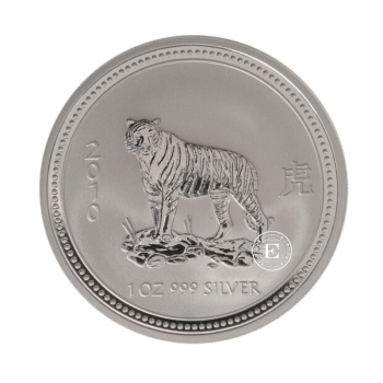 1 oz (31.10 g) pièce d'argent Lunar I - Year of the Tiger, Australie 2010