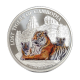 1 oz (31.10 g) silbermünze farbig Lost Cambodian Tigers, Kambodscha 2025