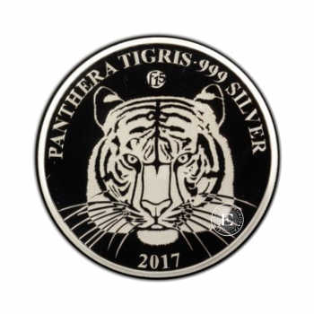 500 kip (20 g) sidabrinė PROOF moneta Tigras, Laos 2017