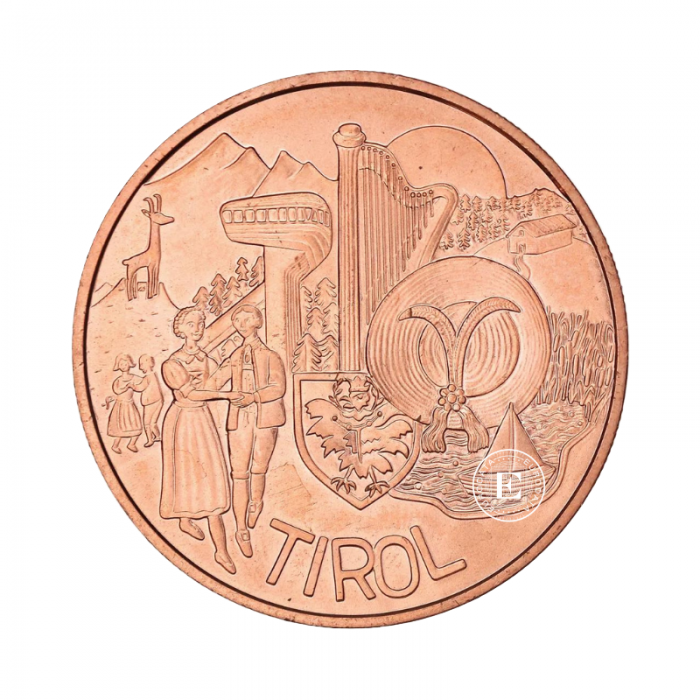 10 Eur copper coin Tirol, Austria 2014