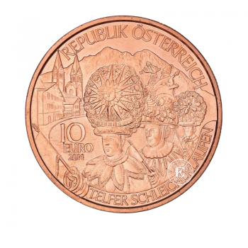 10 Eur varinė moneta Tirol, Austrija 2014