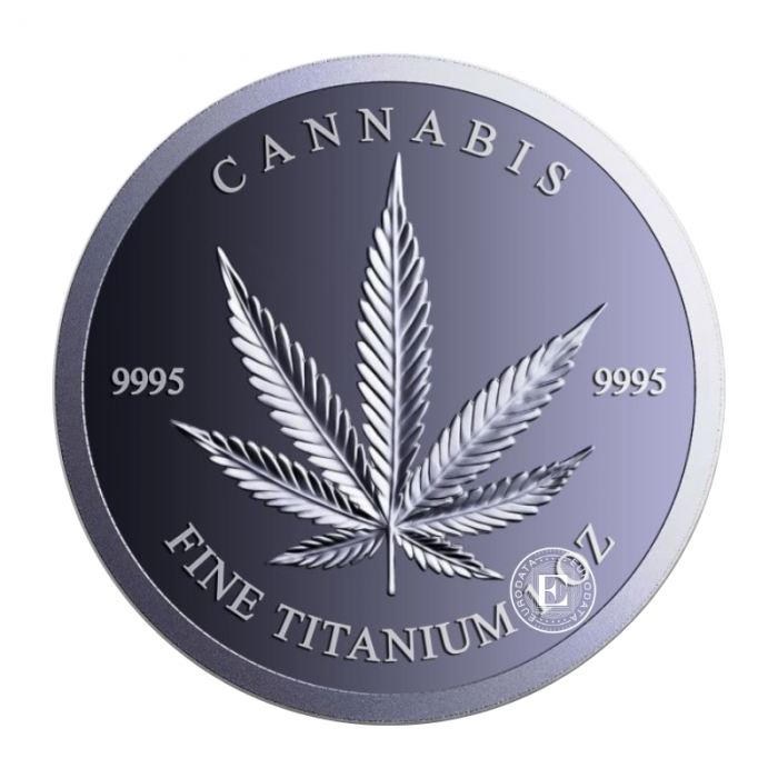 1 oz (31.10 g) titano moneta Cannabis Rastafari, JAV 2026