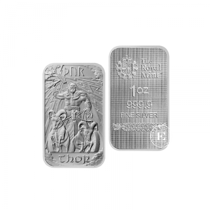 1 oz (31.10 g) sidabro luitas Norse Gods - Thor, The Royal Mint 999.9