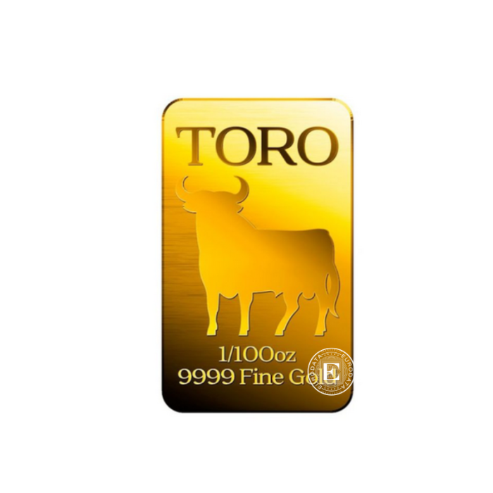 1/100 oz lingot d'or Toro, Private Mint 999.9
