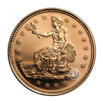 1 oz copper round Trade Dollar, USA random year