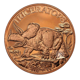 1 oz (31.10 g) Kupfermünze Triceratops, USA random year