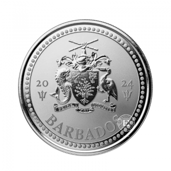 1 oz (31.10 g) sidabrinė moneta Trišakis, Barbadosas 2024