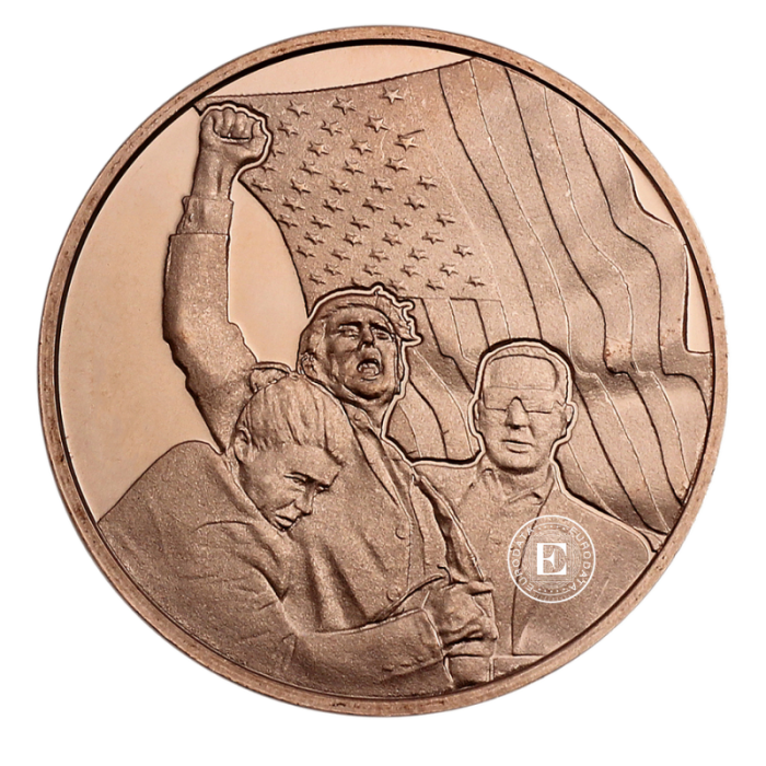 1 oz (31.10 g) varinė moneta Donald Trump Fist Pump, JAV (atsitiktiniai metai) (round)