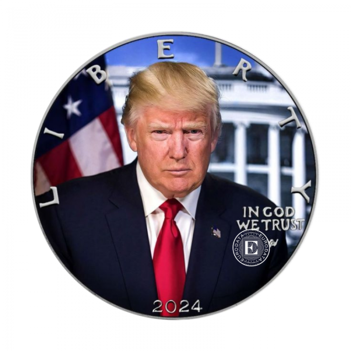 1 oz (31.10 g) pièce d'argent American Eagle - Donald Trump - Serious, USA 2024