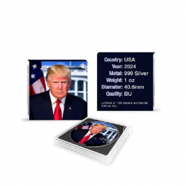 1 oz (31.10 g) srebrna moneta American Eagle - Donald Trump - Serious, USA 2024