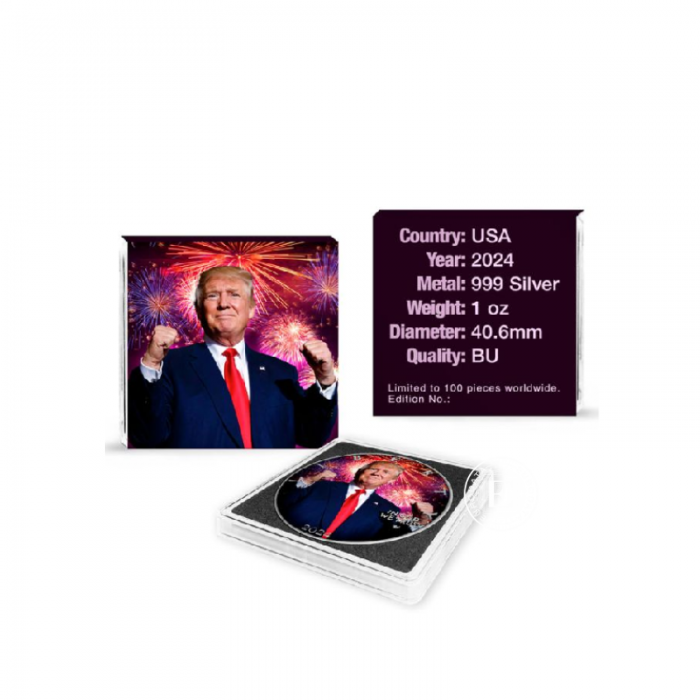1 oz (31.10 g) srebrna moneta American Eagle - Donald Trump - Victory, USA 2024