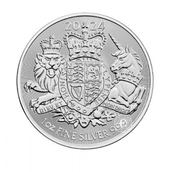 1 oz sidabrinė moneta Karališkasis herbas, Didžioji Britanija 2024 (Tūba)