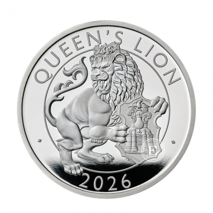 1 oz (31.10 g) sidabrinė PROOF moneta Tudor Beasts - The Queen’s Lion, Didžioji Britanija 2026