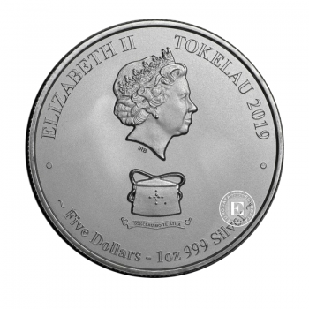 1 oz (31.10 g) sidabrinė moneta Vėžlys, Tokelau 2019