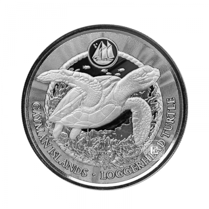 1 oz (31.10 g) sidabrinė moneta Povandeninis gyvenimas -  Vėžlys, Kaimanų salos 2024