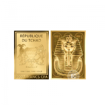 1/1000 oz  złota moneta Tutankhamun, Czad