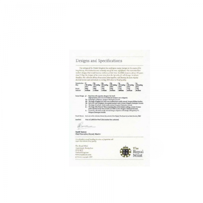 42.93 g sidabrinių PROOF monetų rinkinys Emblems of Britain, Didžioji Britanija 2008