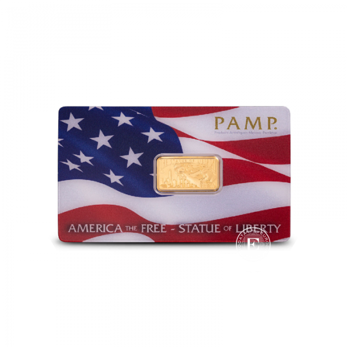 5 g goldbarren Statue of Liberty, PAMP 999.9
