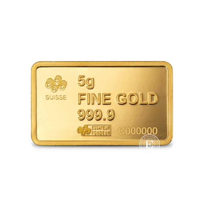 5 g goldbarren Statue of Liberty, PAMP 999.9