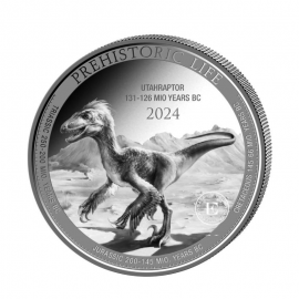 1 oz (31.10 g)  silbermünze Prehistoric Life II - Utahraptor, Republik Kongo 2024