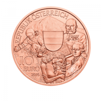 10 Eur varinė moneta Taika, Austrija 2016