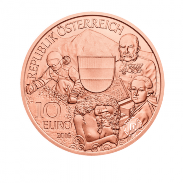 10 Eur copper coin Peace by peace, Austria 2016