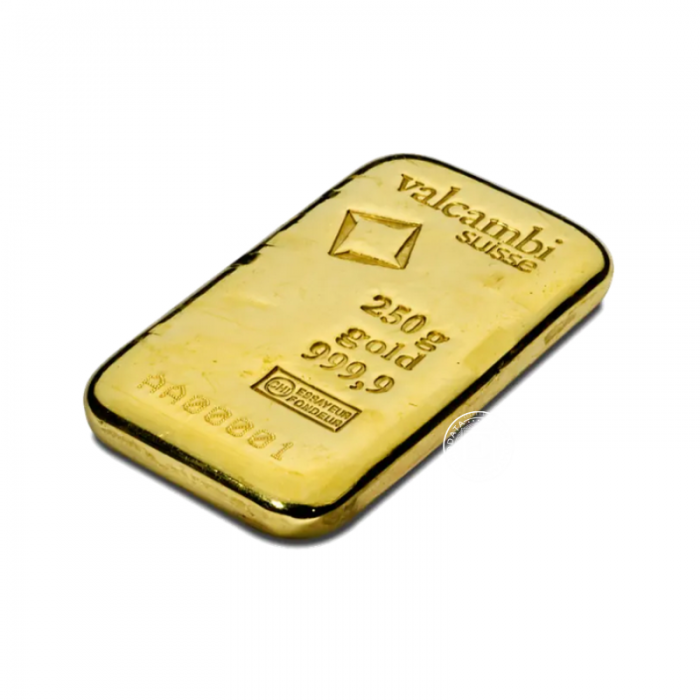 250 g investicinio aukso luitas Valcambi 999.9 (lietas)