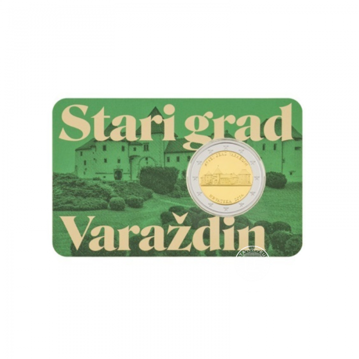 2 Euro pièce sur la carte Varazdin, Croatie 2024