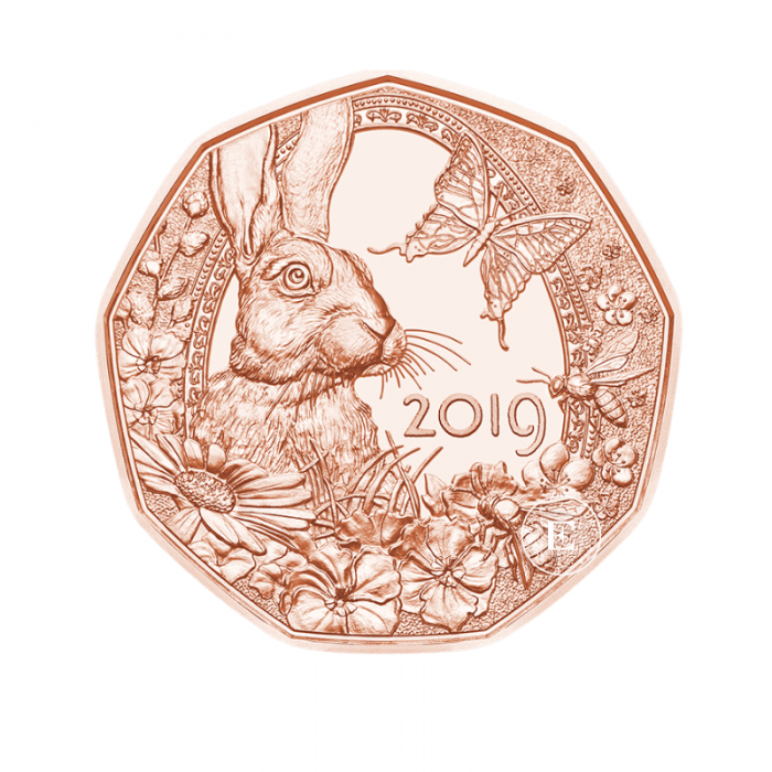 5 Eur copper coin Spring Awakening, Austria 2019