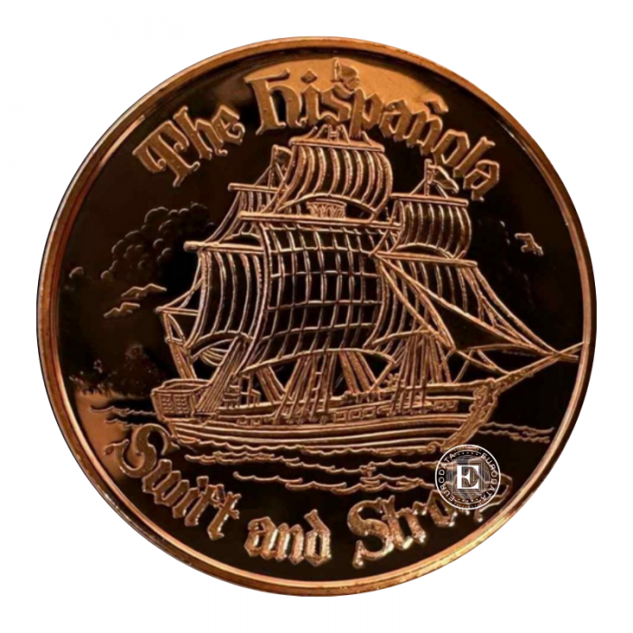 1 oz (31.10 g) varinė moneta Pirates Hispanola, JAV (atsitiktiniai metai)