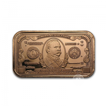 1 oz Kupferbarren Grover Cleveland Banknote, USA 999