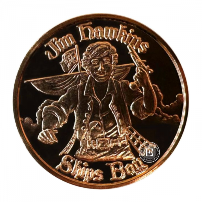1 oz (31.10 g) varinė moneta Pirate Jim Hawkings Ships Boy, JAV (atsitiktiniai metai)