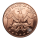 1 oz copper round Quarter, USA (random year)
