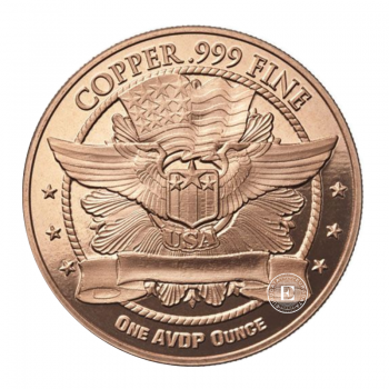 1 oz (31.10 g) Kupfermünze Quarter, USA random year