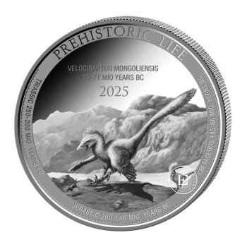 1 oz (31.10 g) sidabrinė moneta Prehistoric Life II - Velociraptor, Kongo Respublika 2025