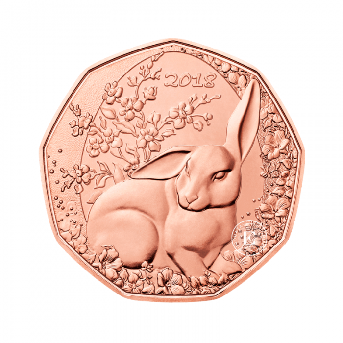 5 Eur Kupfermünze Easter bunny, Österreich 2018