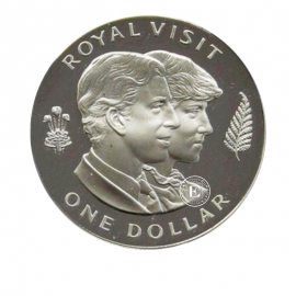 1 dolara (27.22 g) srebrna PROOF moneta Royal visit, Nowa Zelandia 1983
