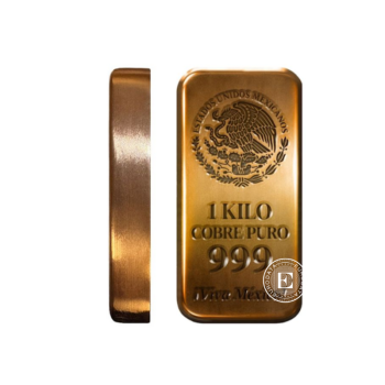 1 kg medziana sztabka Viva México, Private Mint